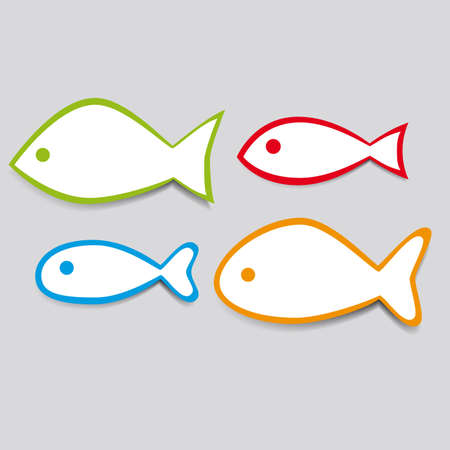 Simple vector fishのイラスト素材