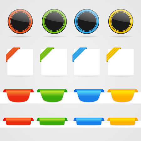 Set of clean color web decorative elementsのイラスト素材