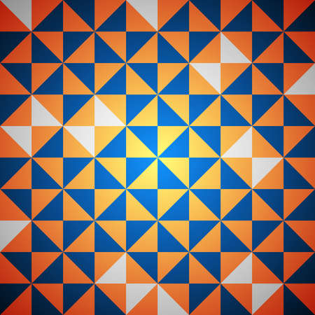 Blue and orange vector clean retro diagonal triangle seamless background patternのイラスト素材