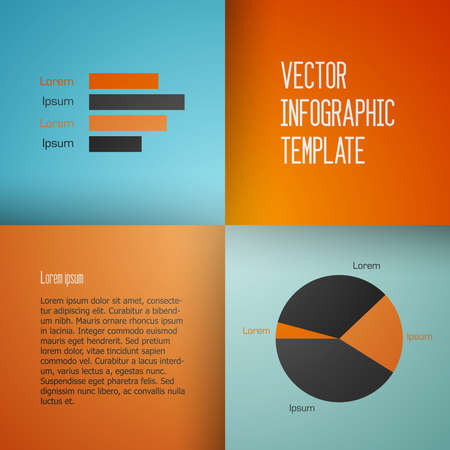 Clean moder vector infographic background template with chartsのイラスト素材