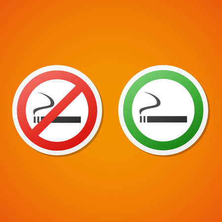 Set of clean vector smoking sticker signsのイラスト素材