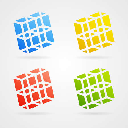 Set of clean vector color 3d elementsのイラスト素材