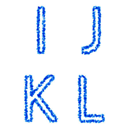 Clean blue vector bubble alphabet, i, j, k, lのイラスト素材