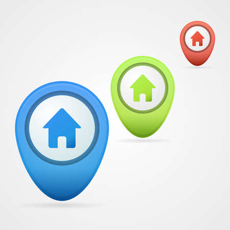 Set of color vector home pointersのイラスト素材