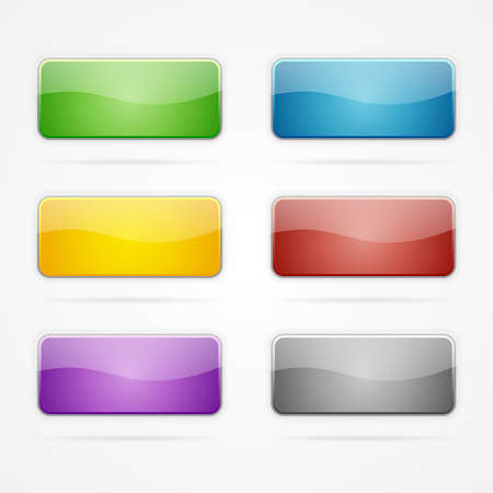 Set of clean vector color blank buttons with rounded cornersのイラスト素材