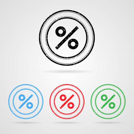 Set of vector color precentage dicount stampsのイラスト素材