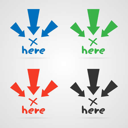 Set of clean vector color here marksのイラスト素材