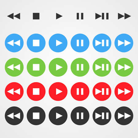 Set of clean color vector navigation buttons and icons