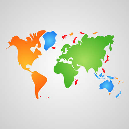 Vector world map like paint spotsのイラスト素材
