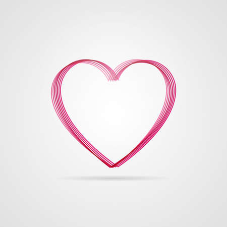  Simple vector pink heart created from strokesのイラスト素材