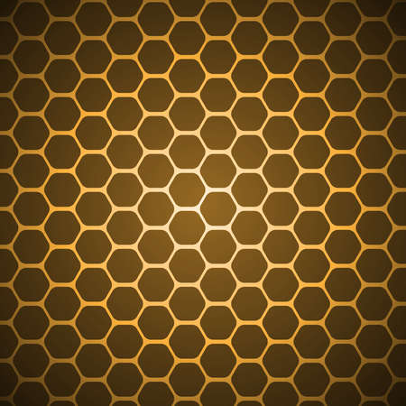 Gold vector abstract hexagon honeycomb background pattern