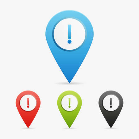 Set of clean vector color danger symbol icon pointersのイラスト素材