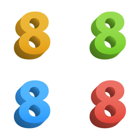 Clean vector color 3d set of vector alphabetのイラスト素材