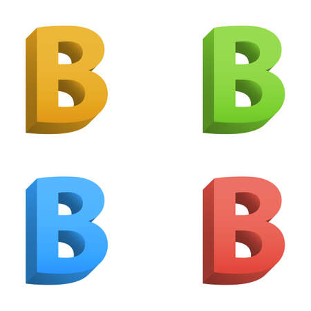 Clean vector color 3d set of vector alphabetのイラスト素材