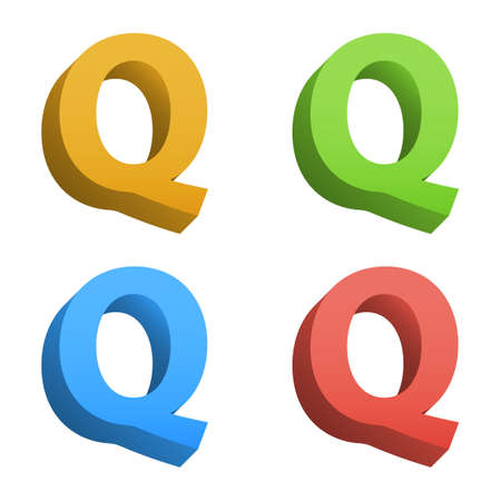 Clean vector color 3d set of vector alphabetのイラスト素材