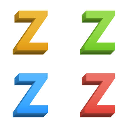 Clean vector color 3d set of vector alphabetのイラスト素材