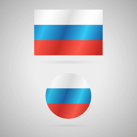 Clean vector modern rectangle and circle flag of Russiaのイラスト素材