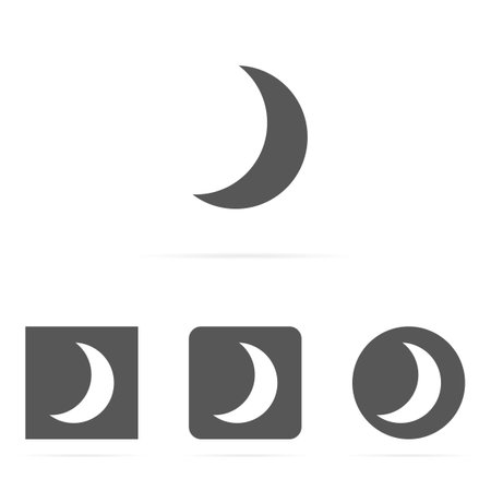 Gray vector set of moon symbol iconsのイラスト素材
