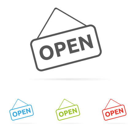 Clean color set of vector open sign symbol iconsのイラスト素材