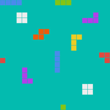 Flat clean seamless background pattern with tetris elementsのイラスト素材