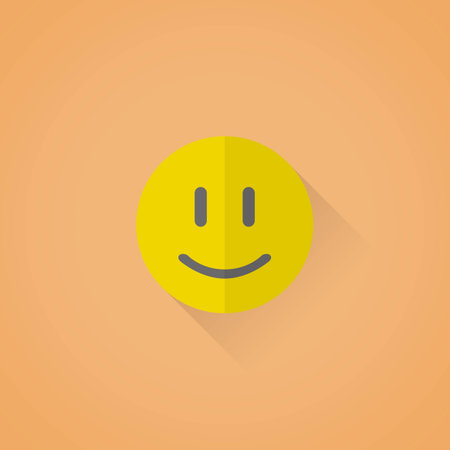 Detailed flat vector happy face symbol iconのイラスト素材