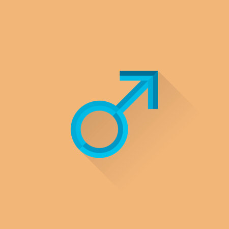 Detailed flat vector male symbol iconのイラスト素材