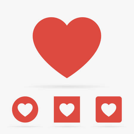 Red clean modern vector set of heart symbol iconsのイラスト素材