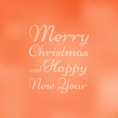 Merry Christmas and Happy New Year greetings card orange blured backgroundのイラスト素材
