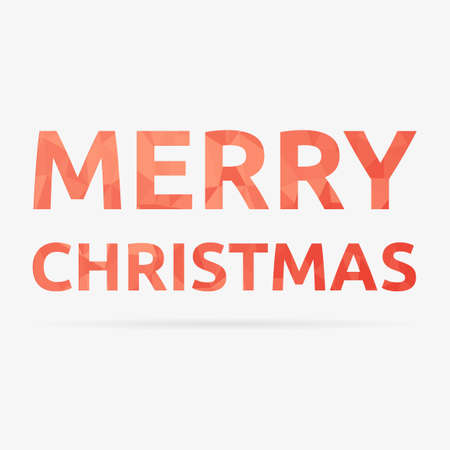 Low poly red Merry Christmas isolated textのイラスト素材