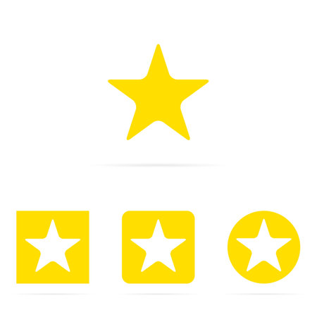Yellow vector set of star symbol iconsのイラスト素材