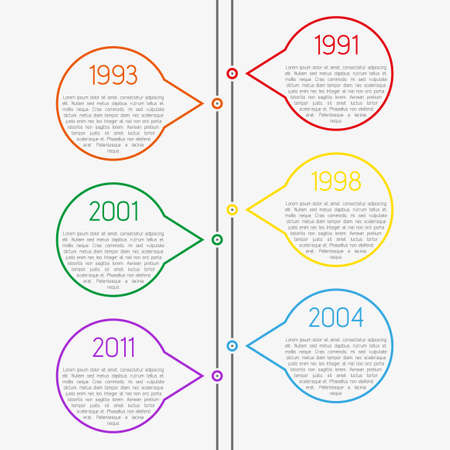 Light clean modern flat vector infographic color timeline templateのイラスト素材