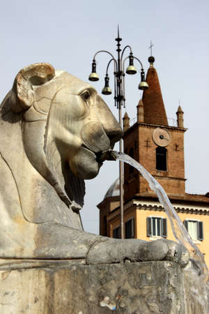 Fountain in Rome, Italy - Piazza del Popoloの写真素材