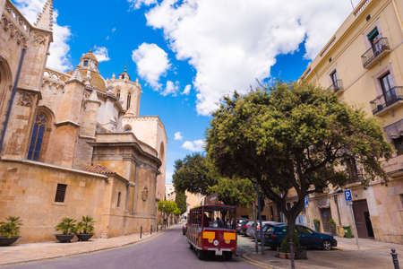 TARRAGONA, SPAIN - MAY 1, 2017: Old City Street. Copy space. Space for text