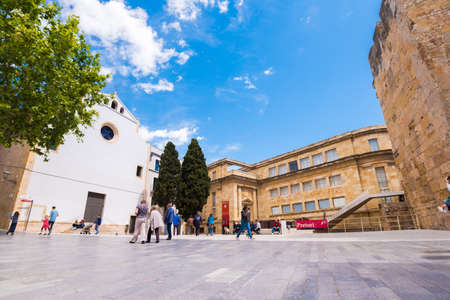 TARRAGONA, SPAIN  MAY 1, 2017: View of the square of the old city. Copy space. Space for textのeditorial素材