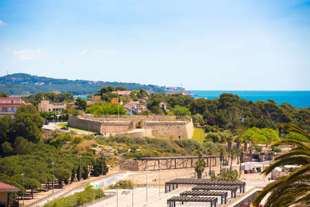 TARRAGONA, SPAIN  MAY 1, 2017: View of the city and the Mediterranean sea. Copy space. Space for textのeditorial素材