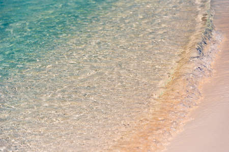 Beach wave closeup of Cayo Largo, Cuba. Close-upの写真素材