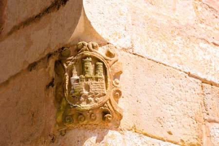The bas-relief on the wall of the building, Sitges, Barcelona, Catalunya, Spain. Close-up