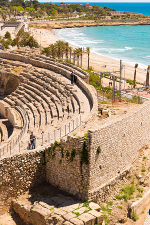 TARRAGONA, SPAIN - MAY 1, 2017: View of the ancient roman amphitheaterのeditorial素材
