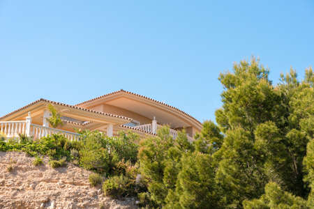 Cottage by the sea in Miami Platja, Tarragona, Catalunya, Spain. Copy space for textの写真素材