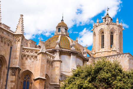 TARRAGONA, SPAIN ? MAY 1, 2017: Tarragona Cathedral (Catholic cathedral) on a sunny day. Copy space for textのeditorial素材