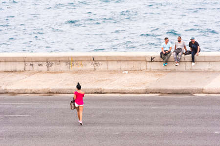 CUBA, HAVANA - MAY 5, 2017: View of the Malecon waterfront. Copy space for textのeditorial素材