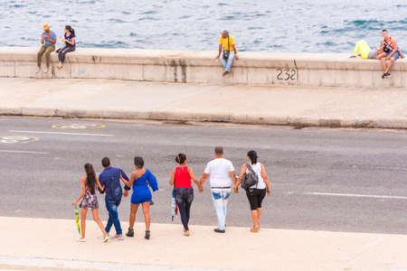 CUBA, HAVANA - MAY 5, 2017: View of the Malecon waterfront. Copy space for text