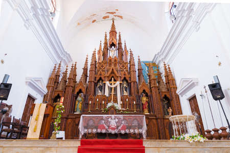 TRINIDAD, CUBA - MAY 16, 2017: Altar in the church of the Holy Trinity. Close-up. Copy space for textのeditorial素材