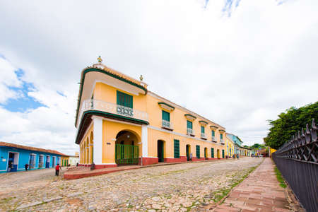 TRINIDAD, CUBA - MAY 16, 2017: View of the city street. Copy space for textのeditorial素材