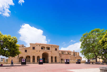 SANTO DOMINGO, DOMINICAN REPUBLIC - AUGUST 8, 2017: View of the building Columbus Palace. Copy space for textのeditorial素材
