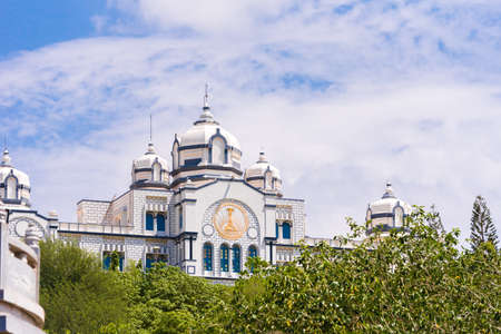 The administrative building of the university, Puttaparthi, Andhra Pradesh, India. Copy space for textのeditorial素材