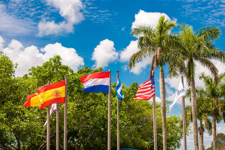 View of the flags, Vinales, Pinar del Rio, Cuba. Close-up.の写真素材
