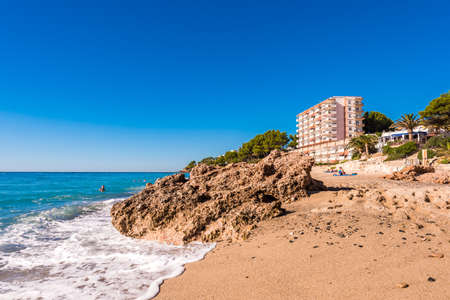MIAMI PLATJA, SPAIN - SEPTEMBER 13, 2017: View of the sandy beach.のeditorial素材