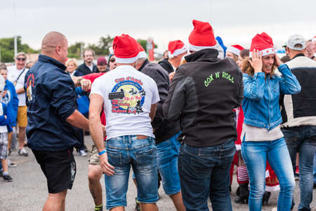 AGDE, FRANCE - SEPTEMBER 9, 2017: New Year's masquerade at the exhibition of retro cars Volkswagen. Copy space for textのeditorial素材