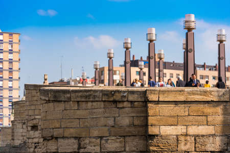 Bridge over the Ebro Riverの写真素材